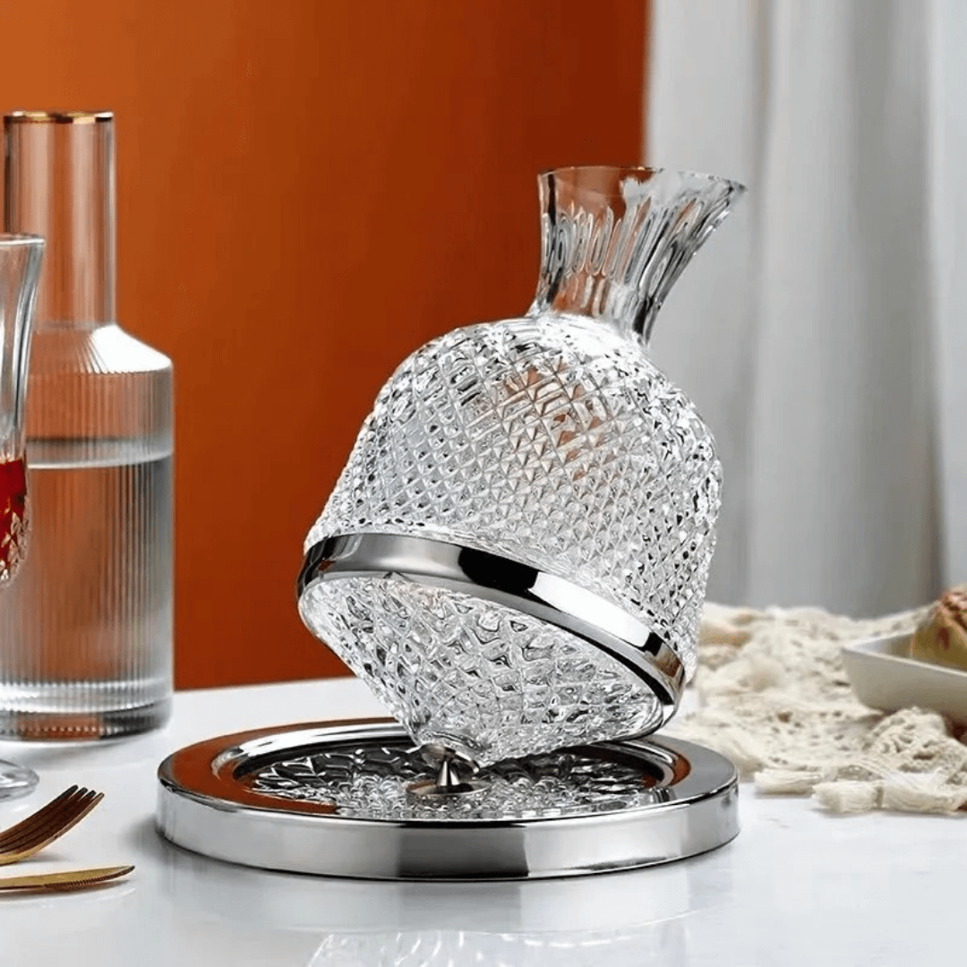 360° Rotierender Kristall-Weindekanter