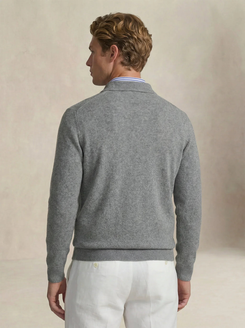 Camisa Polo de Cashmere Cinza