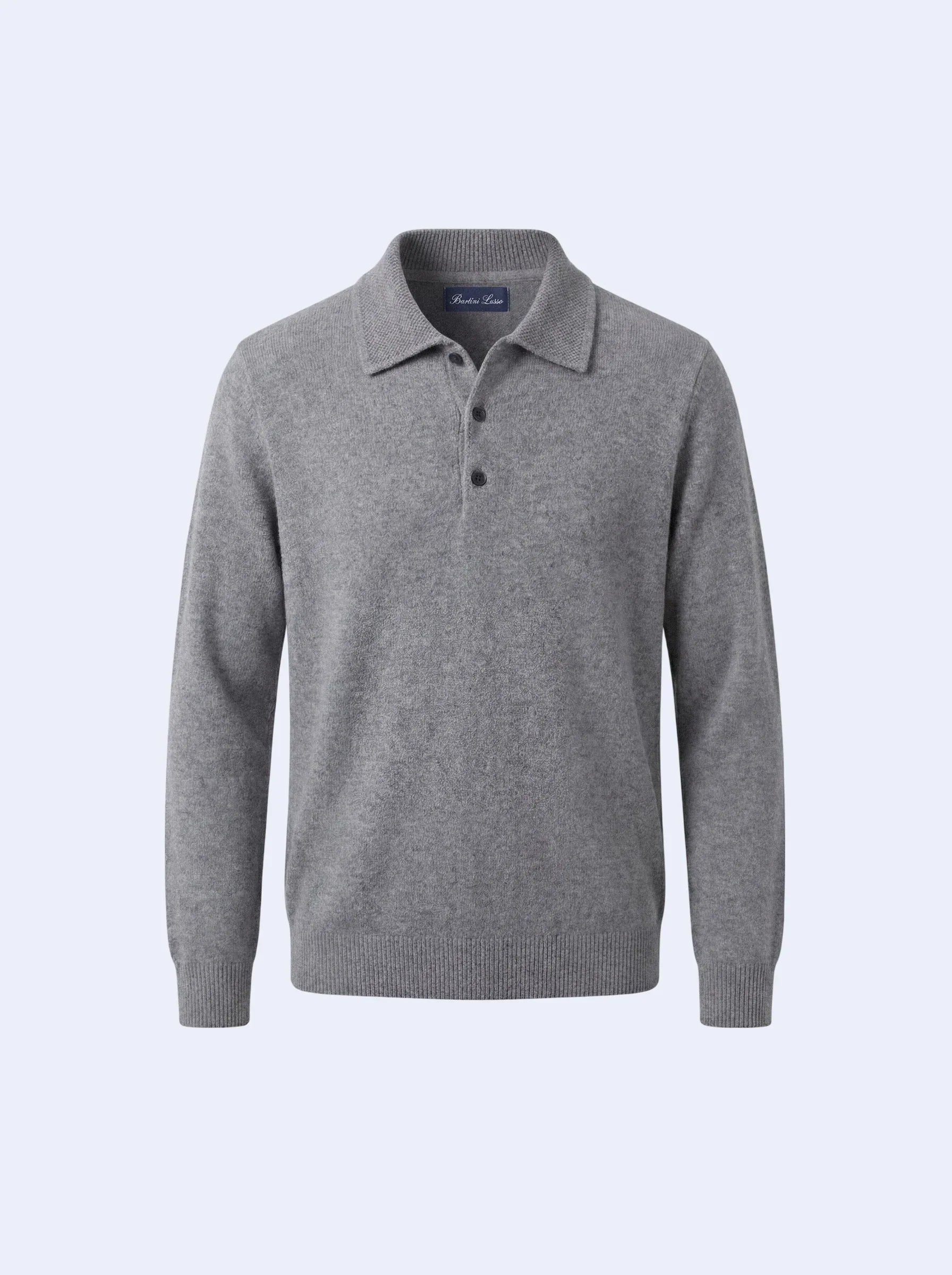Camisa Polo de Cashmere Cinza