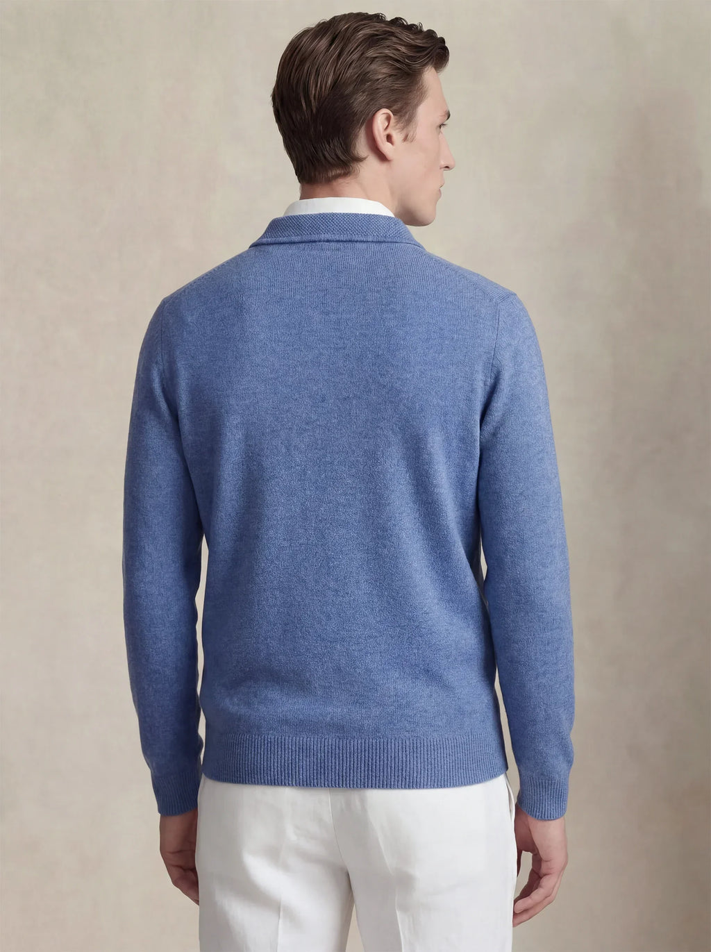 Camisa Polo de Cashmere Azul Claro