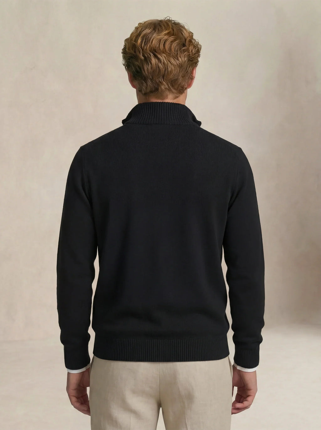 Suéter com Zíper de Cashmere Preto