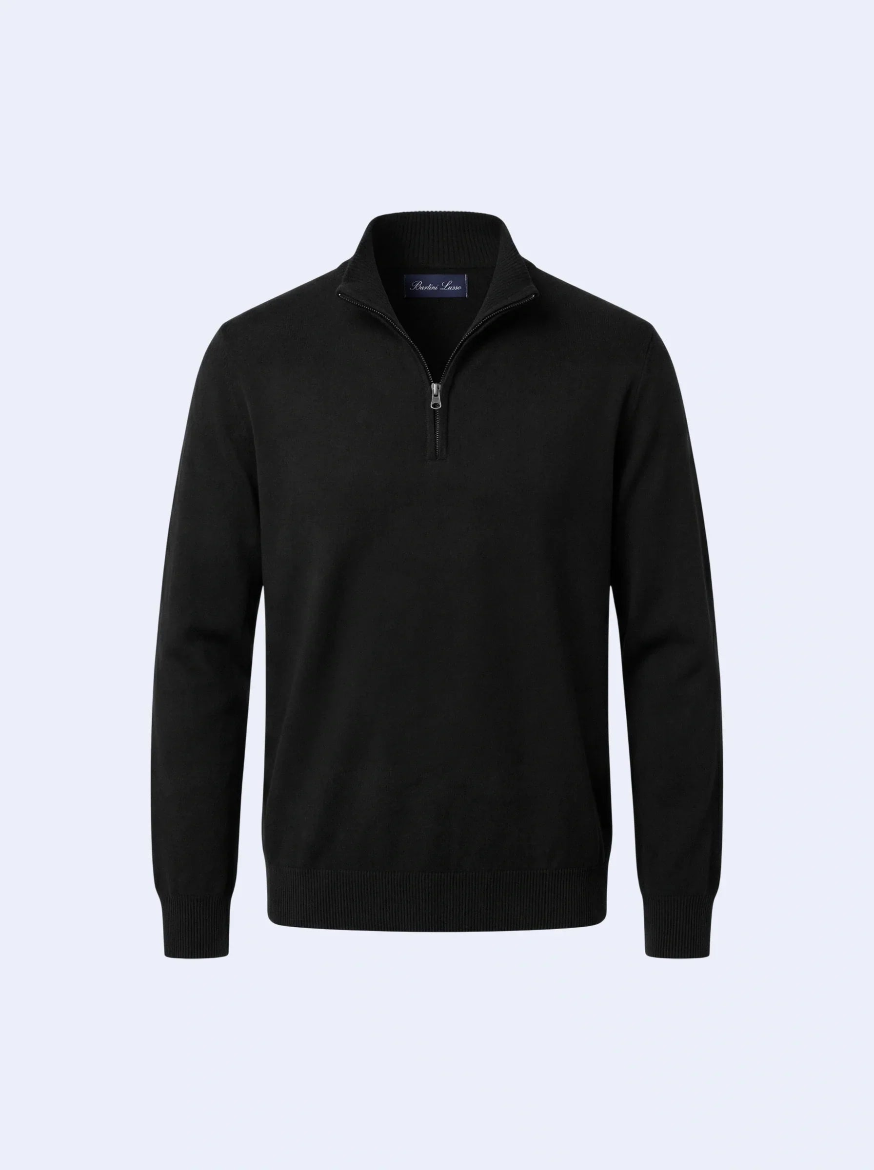 Suéter com Zíper de Cashmere Preto