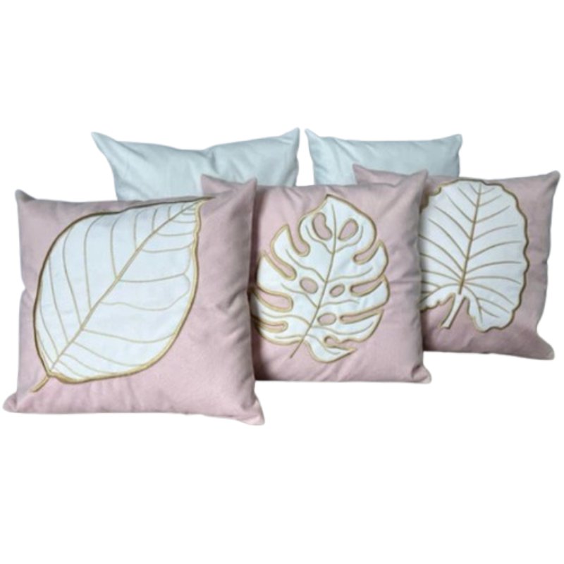 Set mit 5 Bestickten Kissenbezügen Vicentini