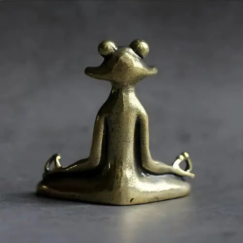 Yoga-Frosch Skulptur aus Massivbronze