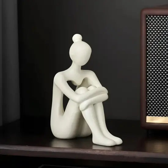 Moderne Lesende Figur – Abstrakte Dekoskulptur