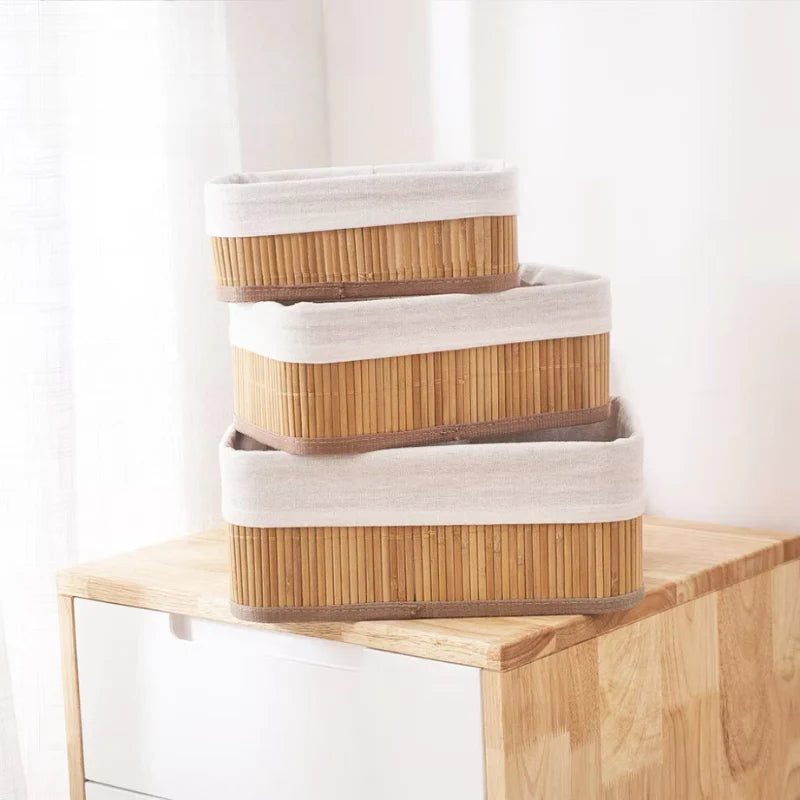 Nordhöhe Bambus Aufbewahrungskörbe – 3-teiliges Set