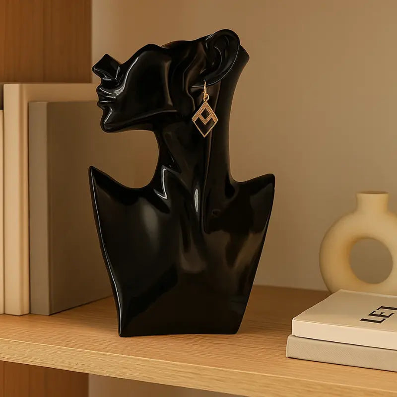 Dekorative Keramikvase Gesicht in Schwarz